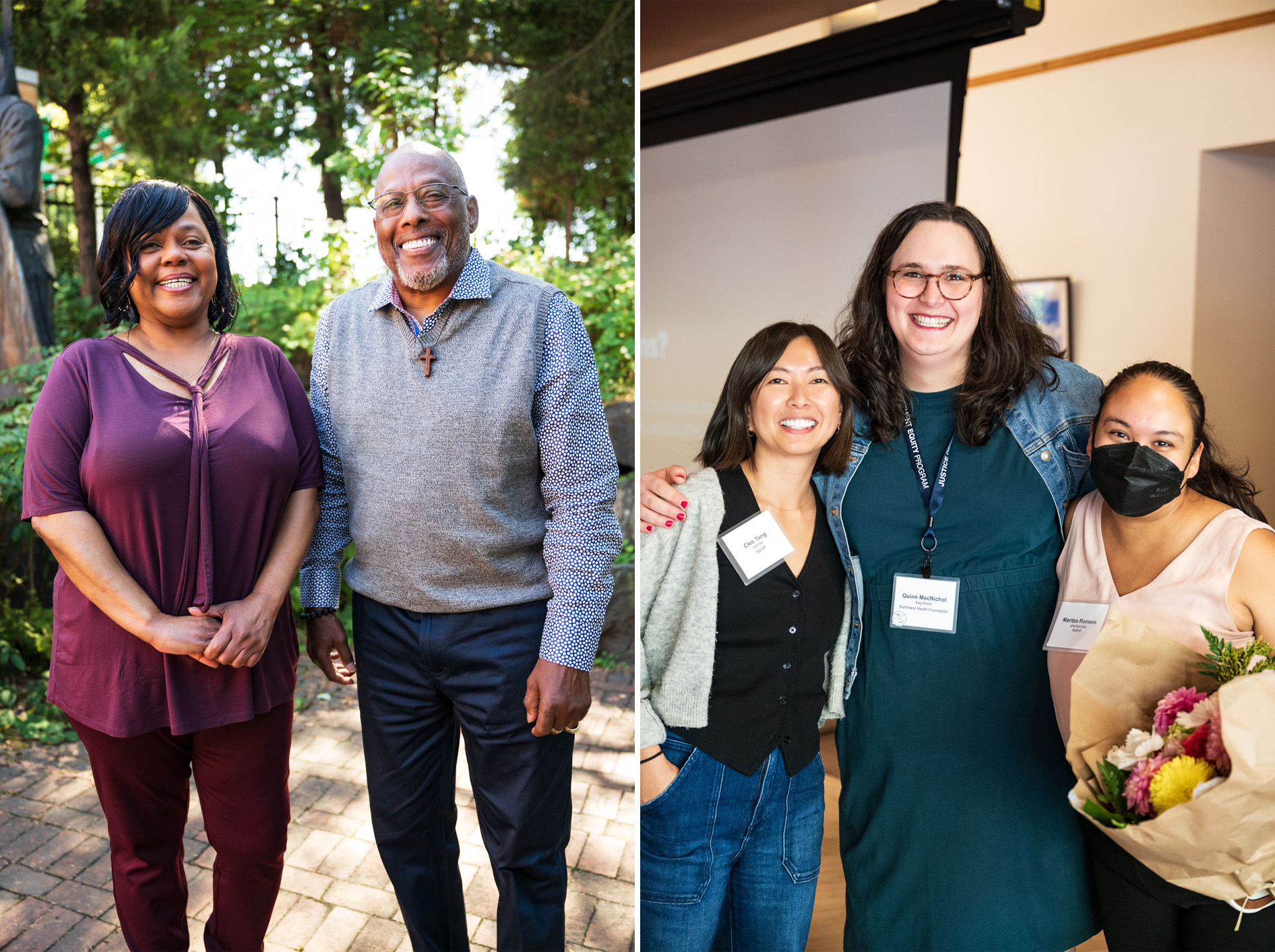 A composite photo of Northwest Health Foundation JREP grantees at a convening event. This showcases nonprofit event photography and foundation storytelling.