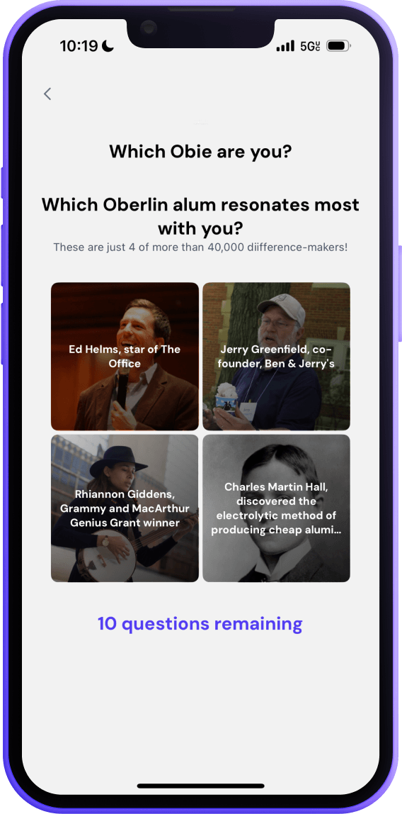 Loper app phone screen displaying the quiz feature