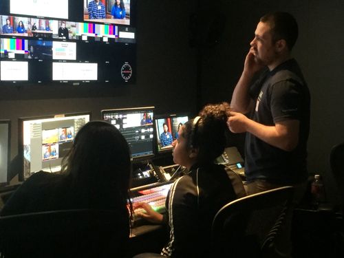 Students working in career