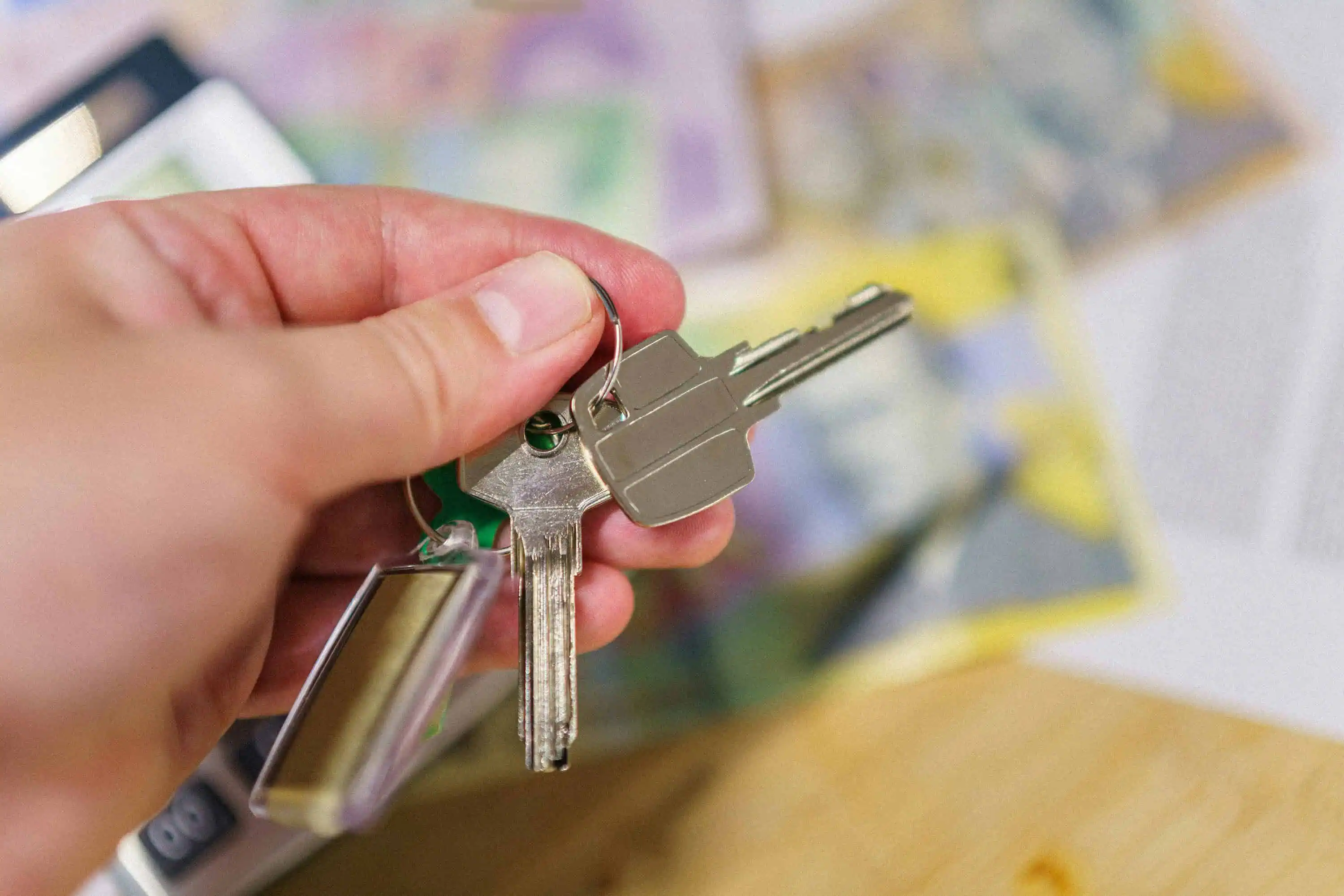 a person holding a key