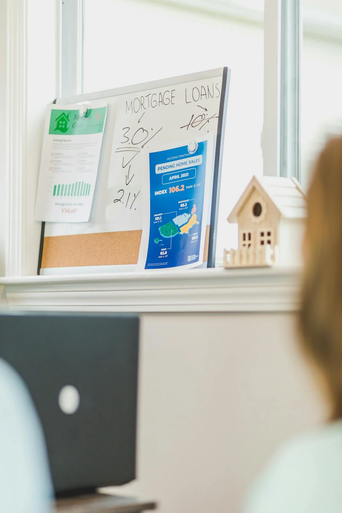 hould You Lock Your Mortgage Rate: whiteboard with mortgage loan terms and interest rate percentages