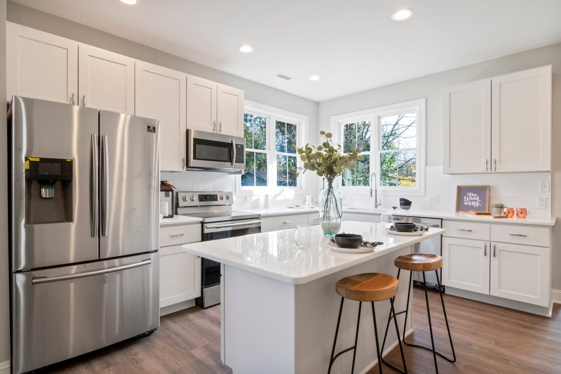 modern kitchen white cabinets appliances