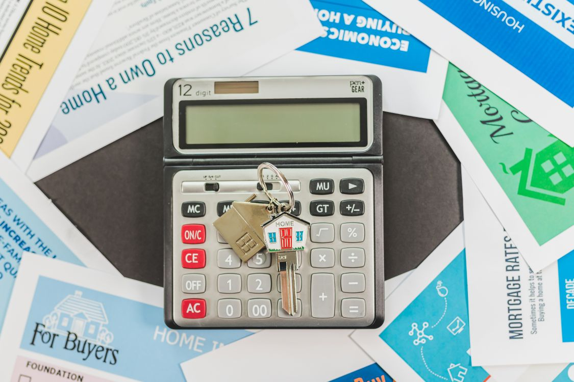 calculator and house key detail