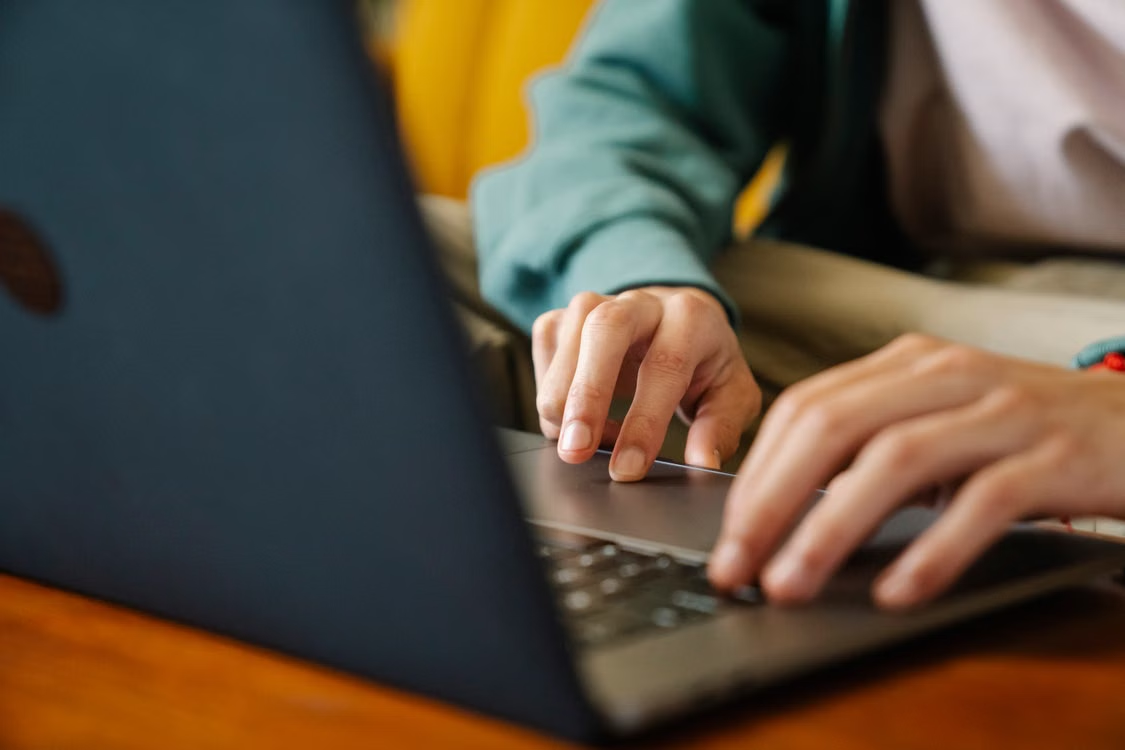 self employed woman using laptop
