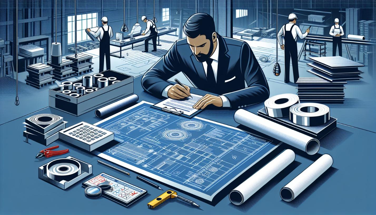 An illustration representing quality control processes in construction.