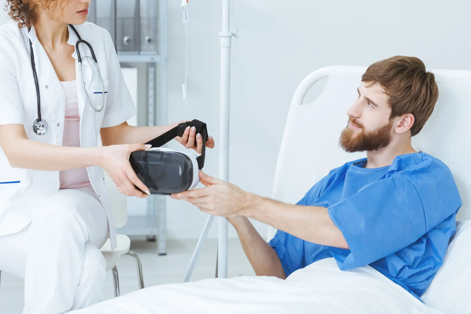Patient in a virtual therapy session