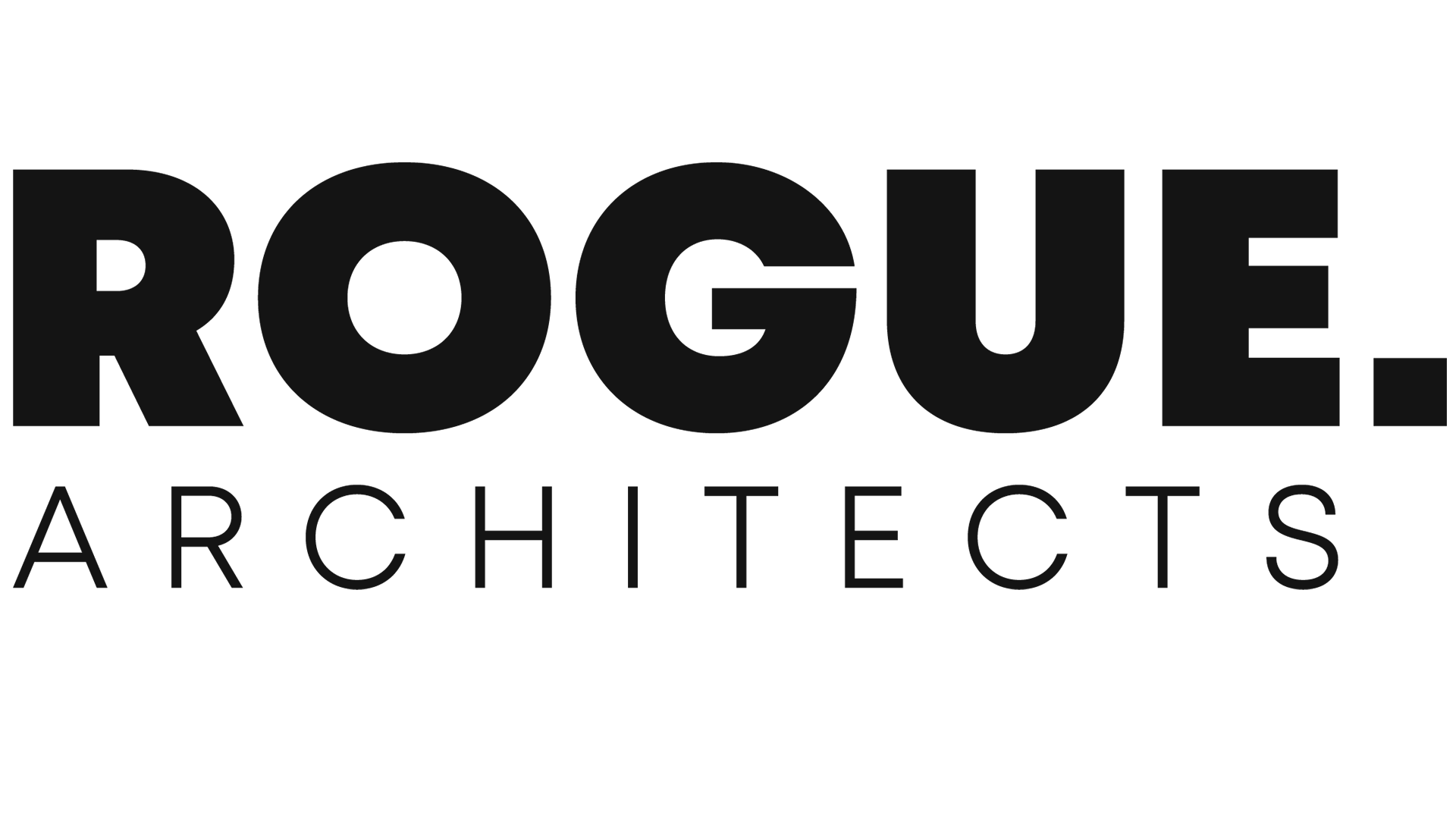 Word Rogue in bold uppercase serif font with angular design on black background.