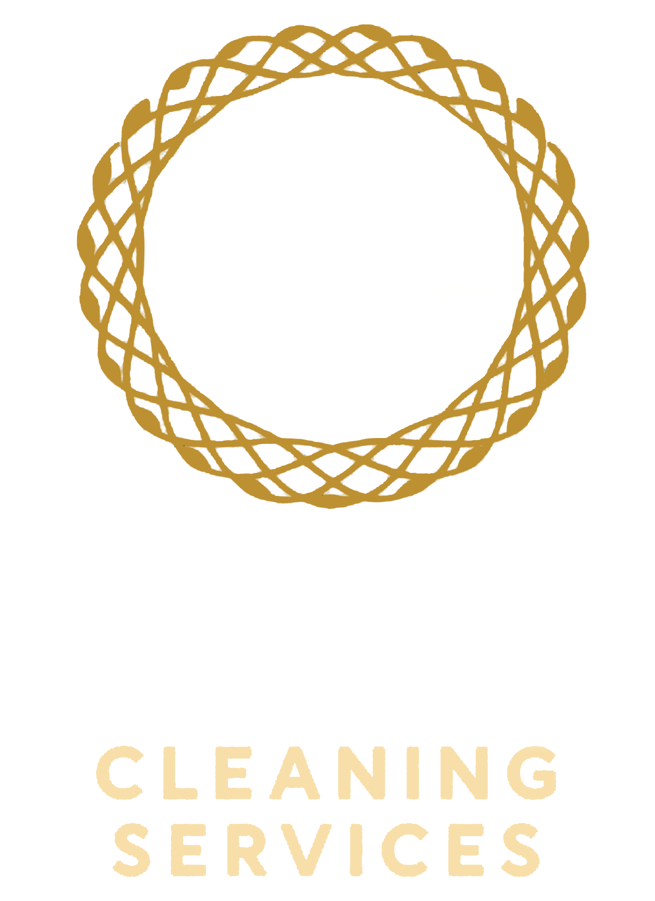 Oréa Cleaning Services logo with a stylized gold circular pattern surrounding a white O.