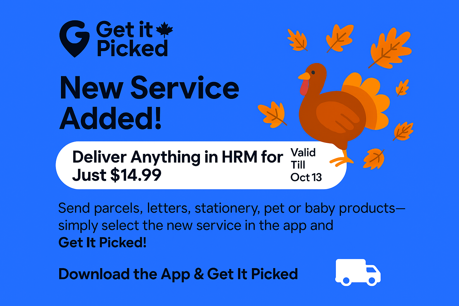 Thanksgiving Special: Get It Picked Launches a New Delivery Service for Just $14.99 in HRM!