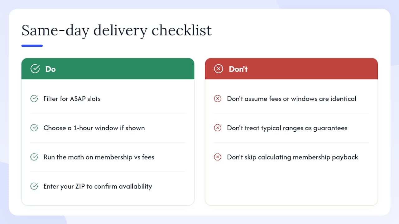 Comparison chart of grocery delivery services