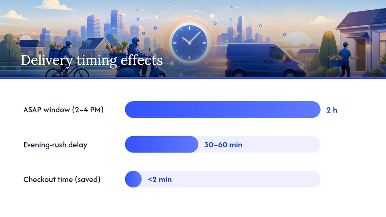 Practical tips to get your groceries delivered faster — overview diagram
