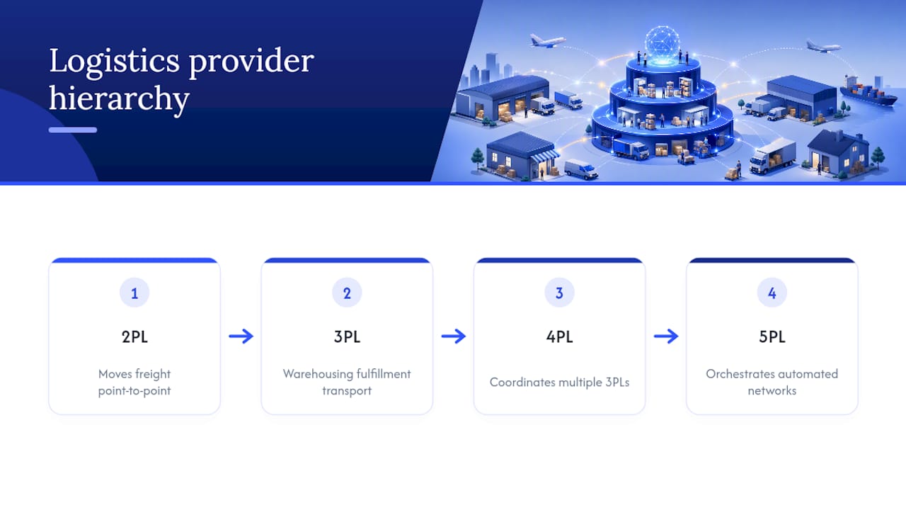 Comparison diagram of logistics provider types