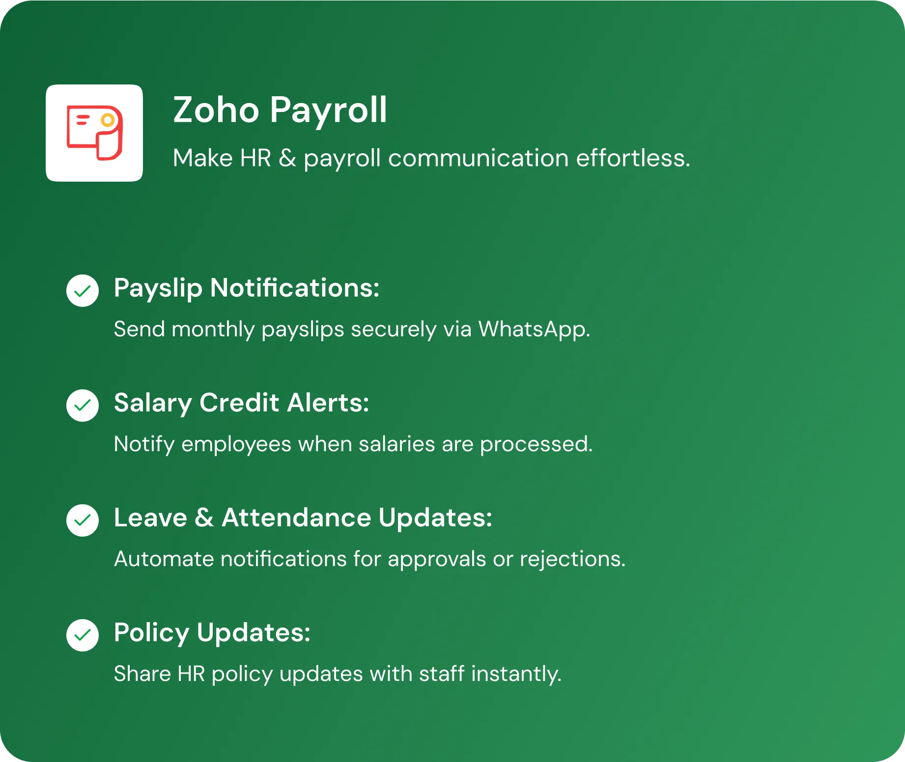 Zoho payroll