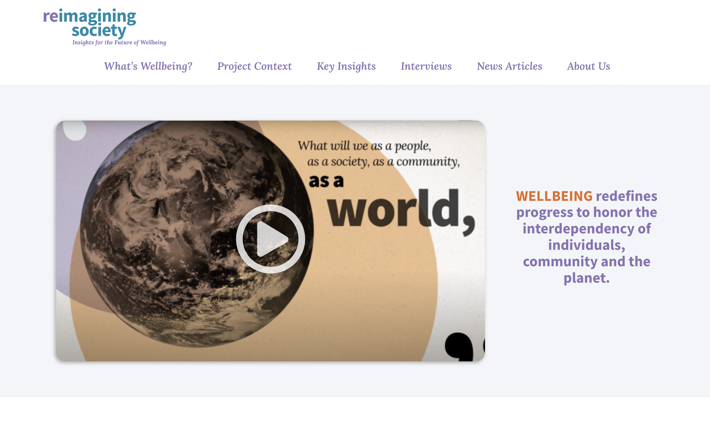 Future of Wellbeing project screenshot