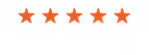 Pet zvezdic v oranžni barvi, ki predstavljajo oceno petih zvezdic.