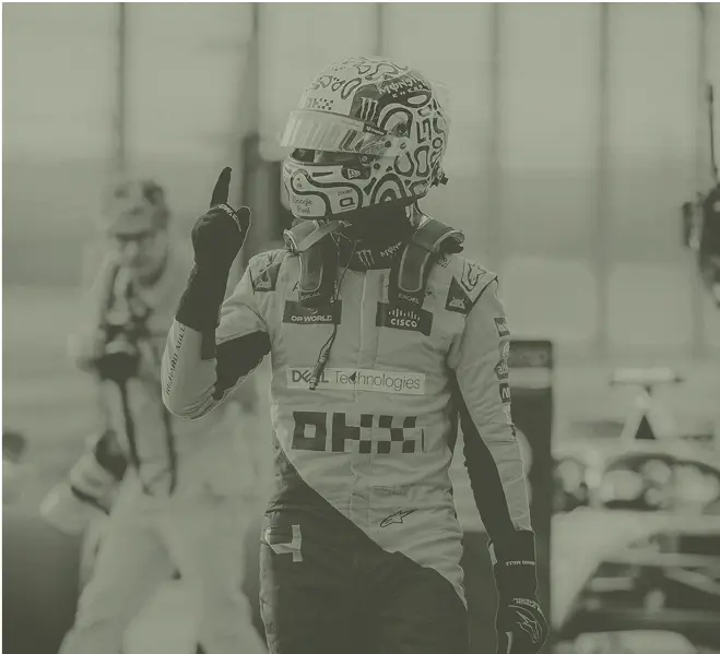 Lando celebrating a win