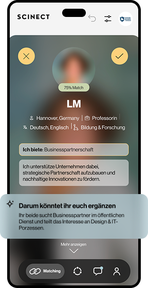 SCINECT. AI App Mockup Ai Recommendation
