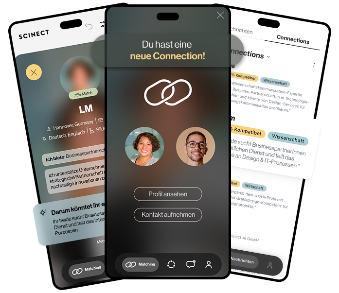 SCINECT. AI App Mockup New Connection