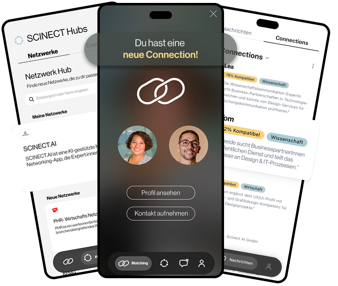 SCINECT. AI App Mockup New Connection