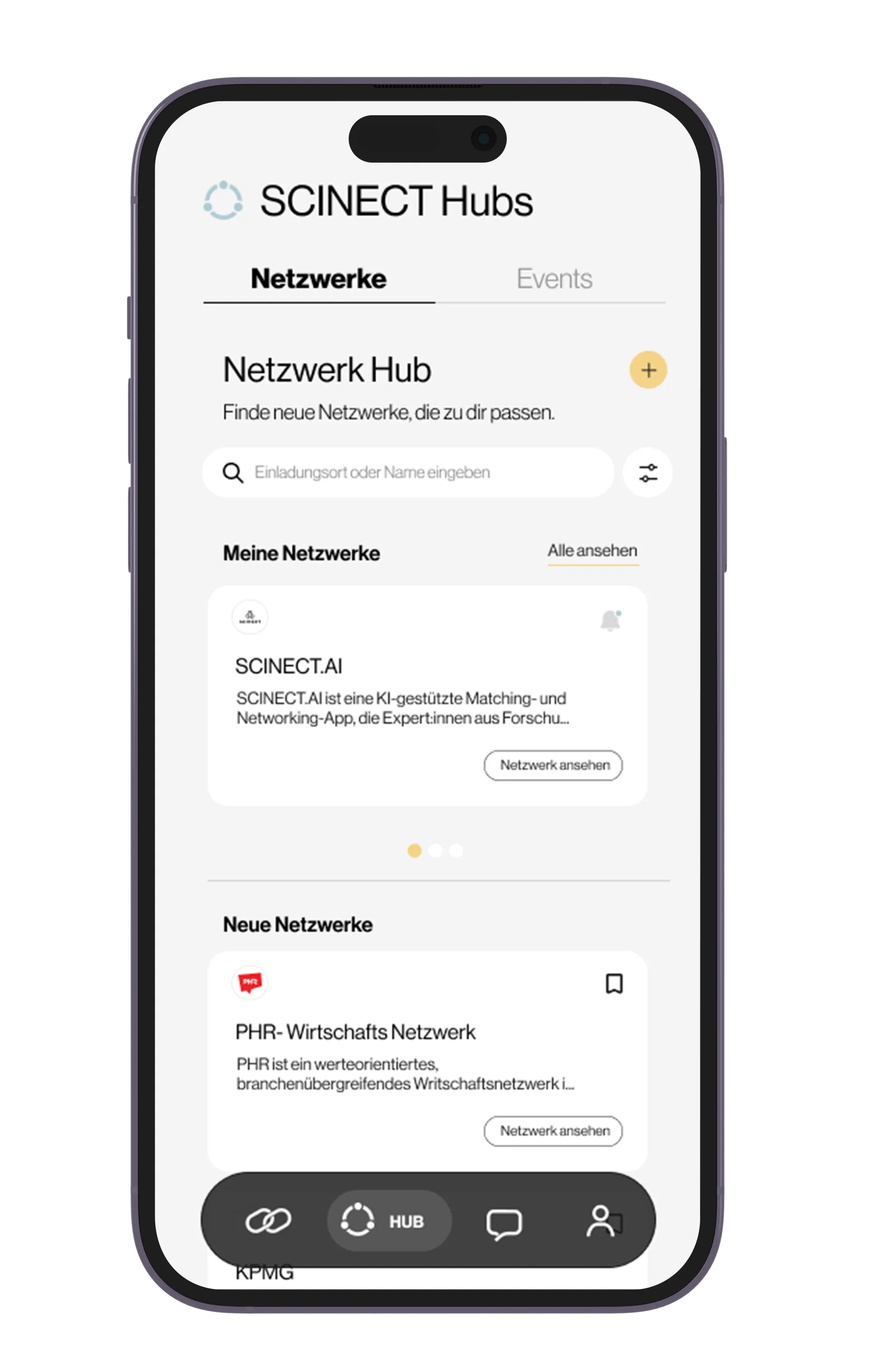 SCINECT. AI App Mockup New COnnection