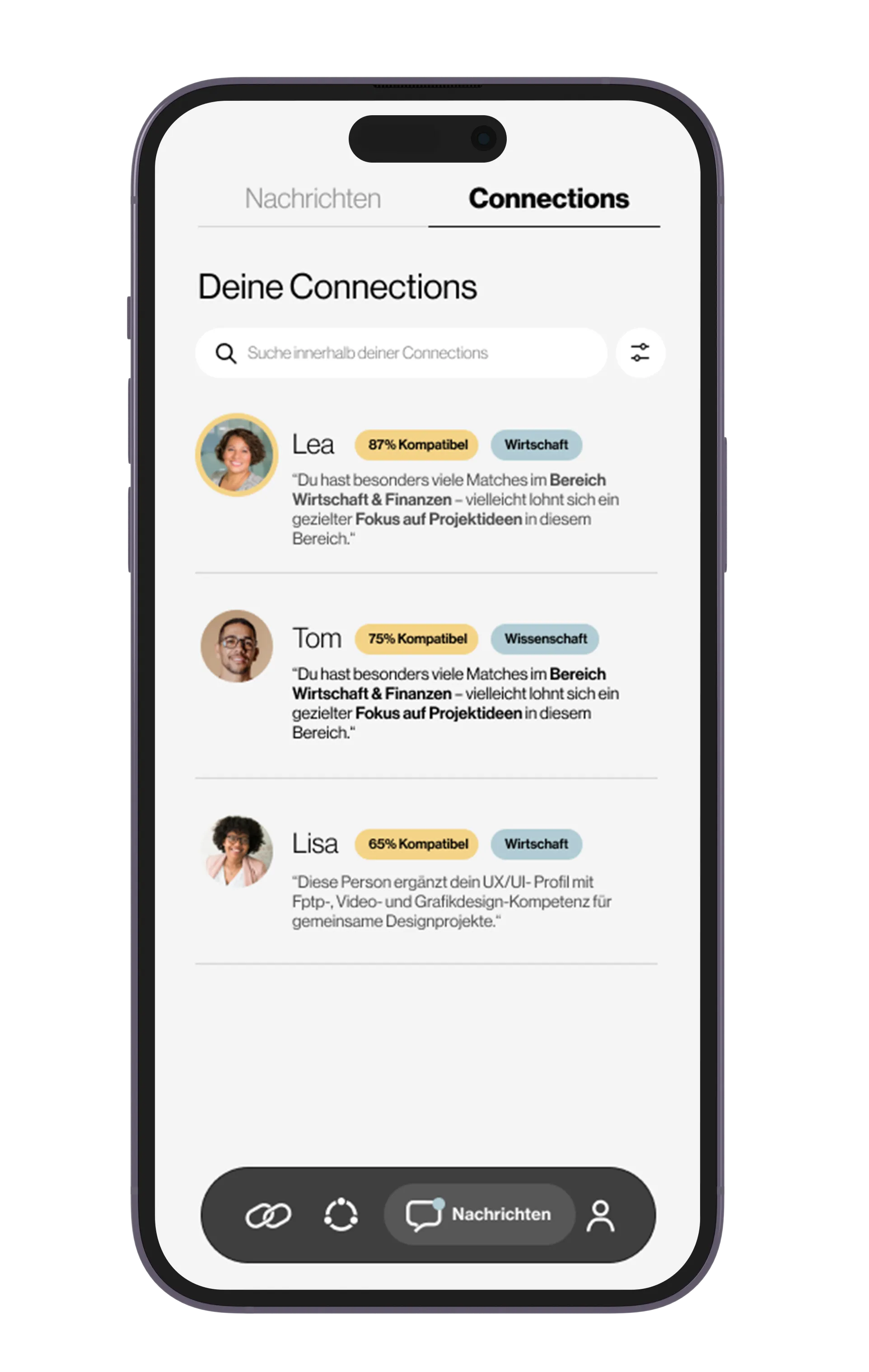 SCINECT. AI App Mockup New COnnection