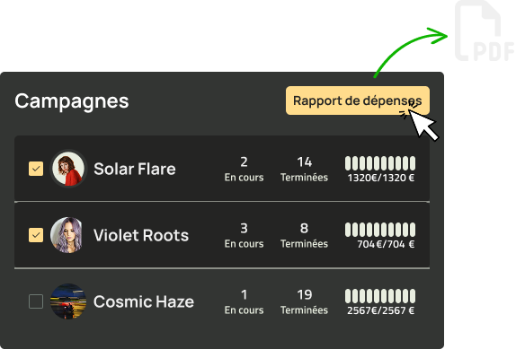 Rapport de dépenses