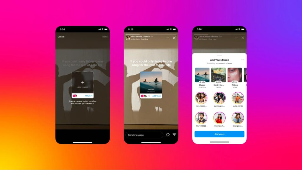 "Add Yours" Music Sticker