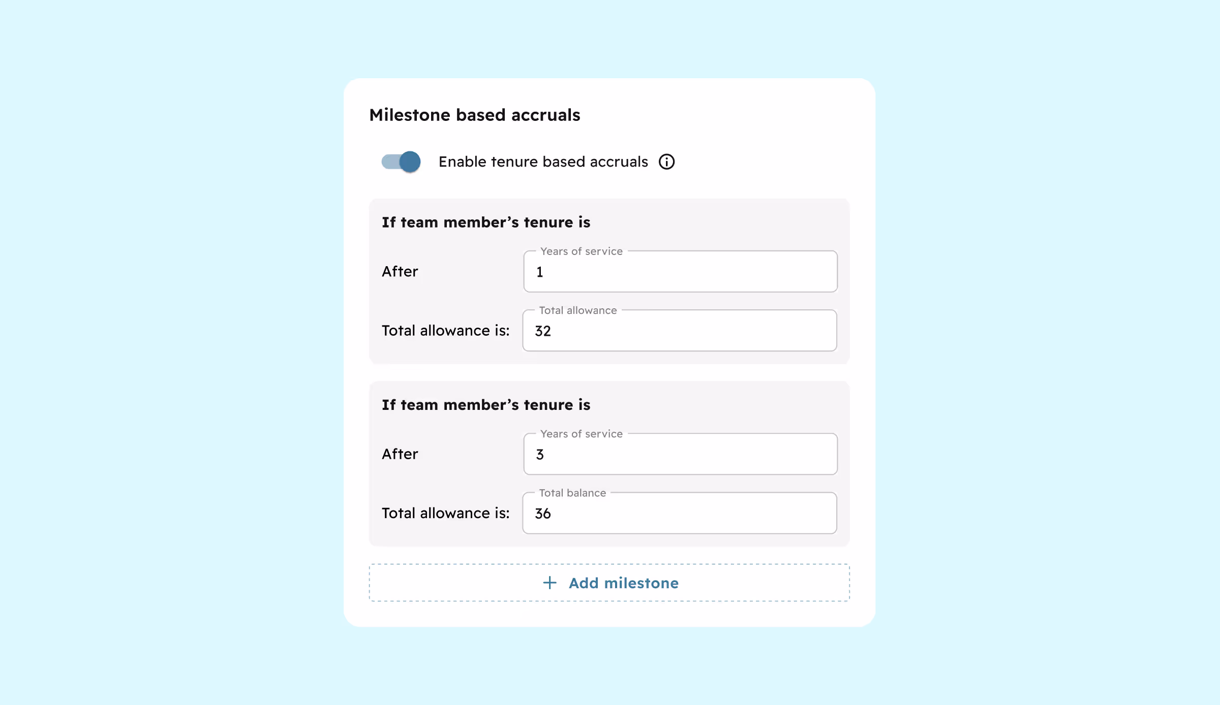 Milestone based leave management and time off with Cercli