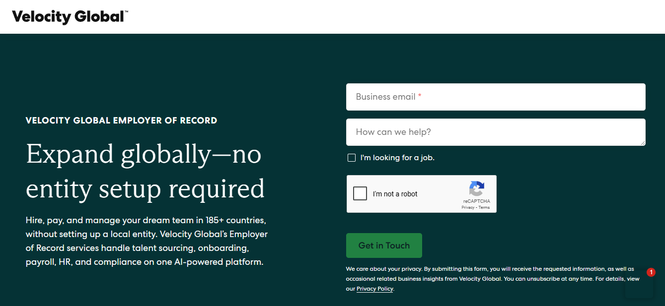velocity global - Best Employer of Record Companies
