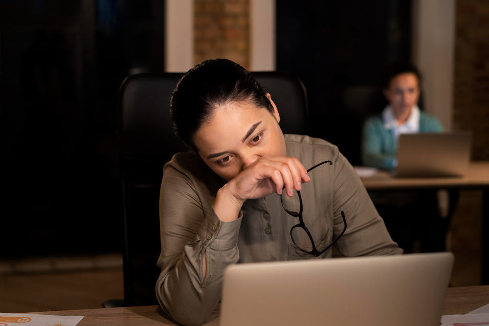 woman looking stressed - Mohre Limited Contract Resignation