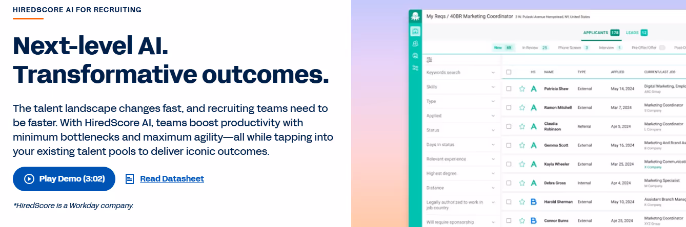 hired score - AI Tools for HR