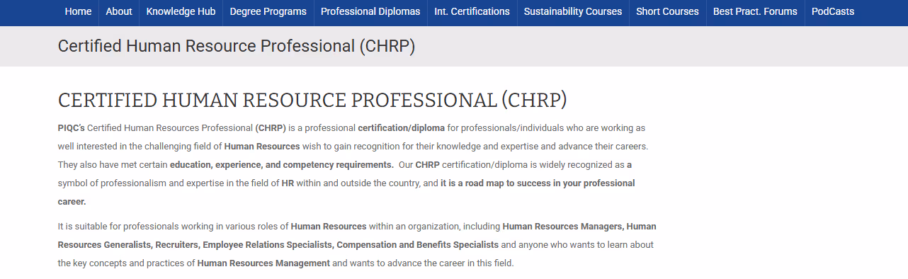 CHRP - Best HR Certifications In Dubai