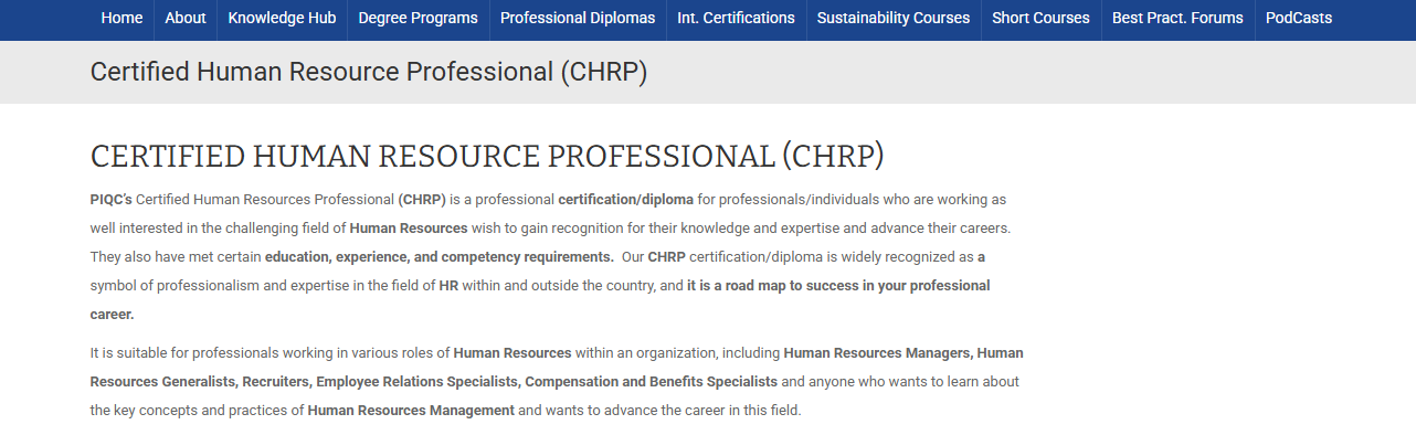 CHRP - Best HR Certifications In Dubai