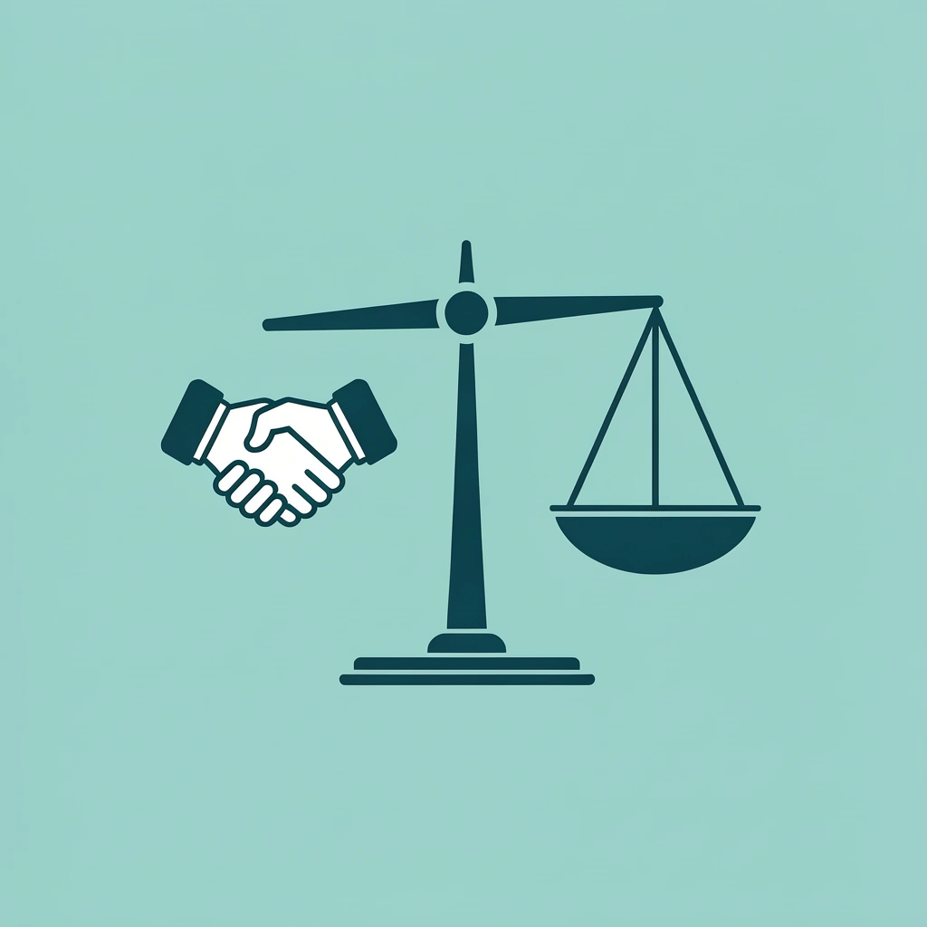 Balance scale comparing local employment on one side and foreign worker approval on the other