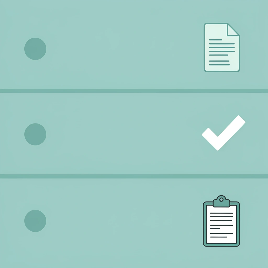 Checklist showing three main requirements: comprehensive documentation, government review, and employer-employee-role alignment