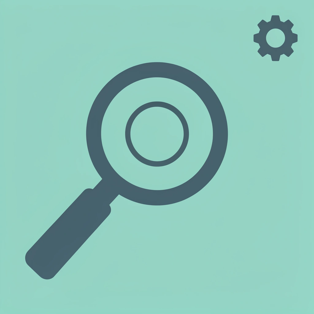 Magnifying glass icon representing workflow analysis and identification of delays