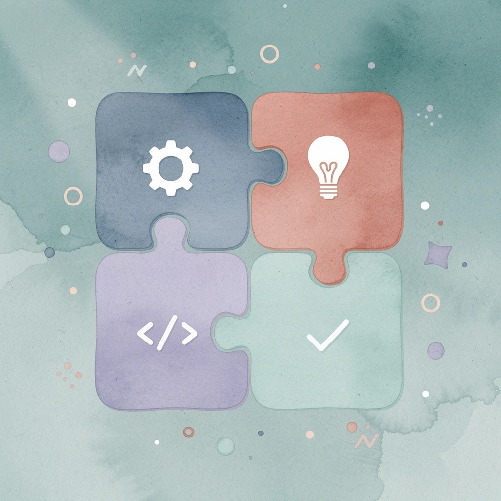 Puzzle pieces fitting together representing an integrated compliance workflow