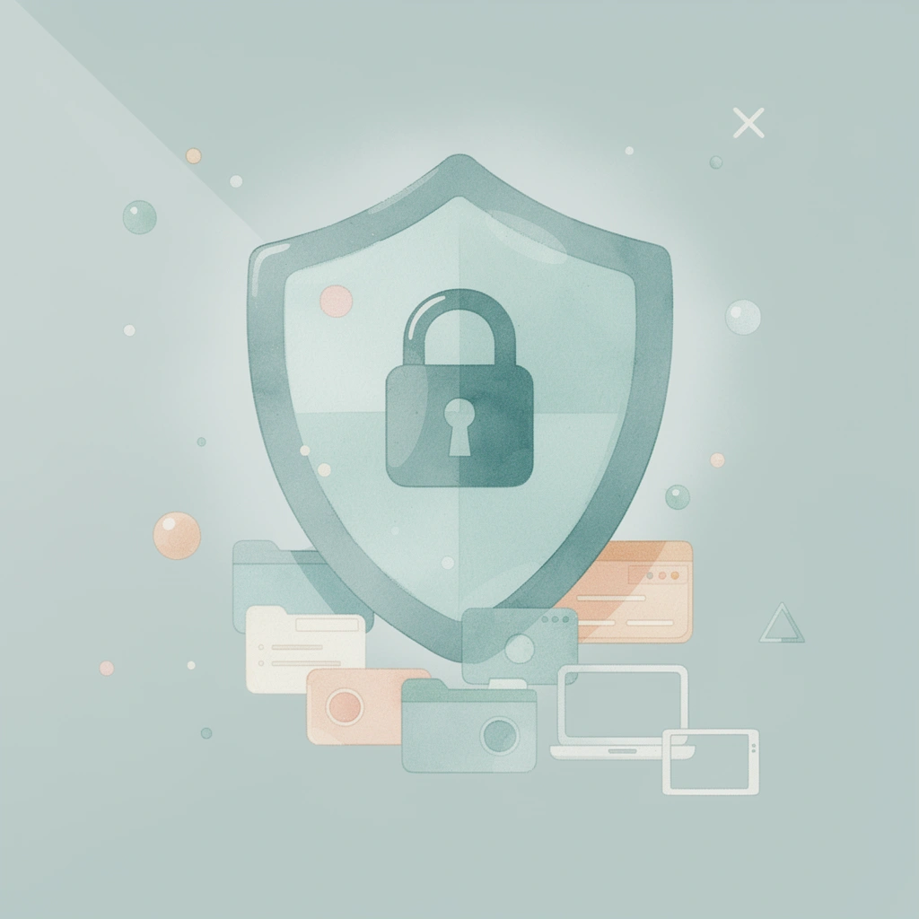 Shield protecting documents representing compliance protection