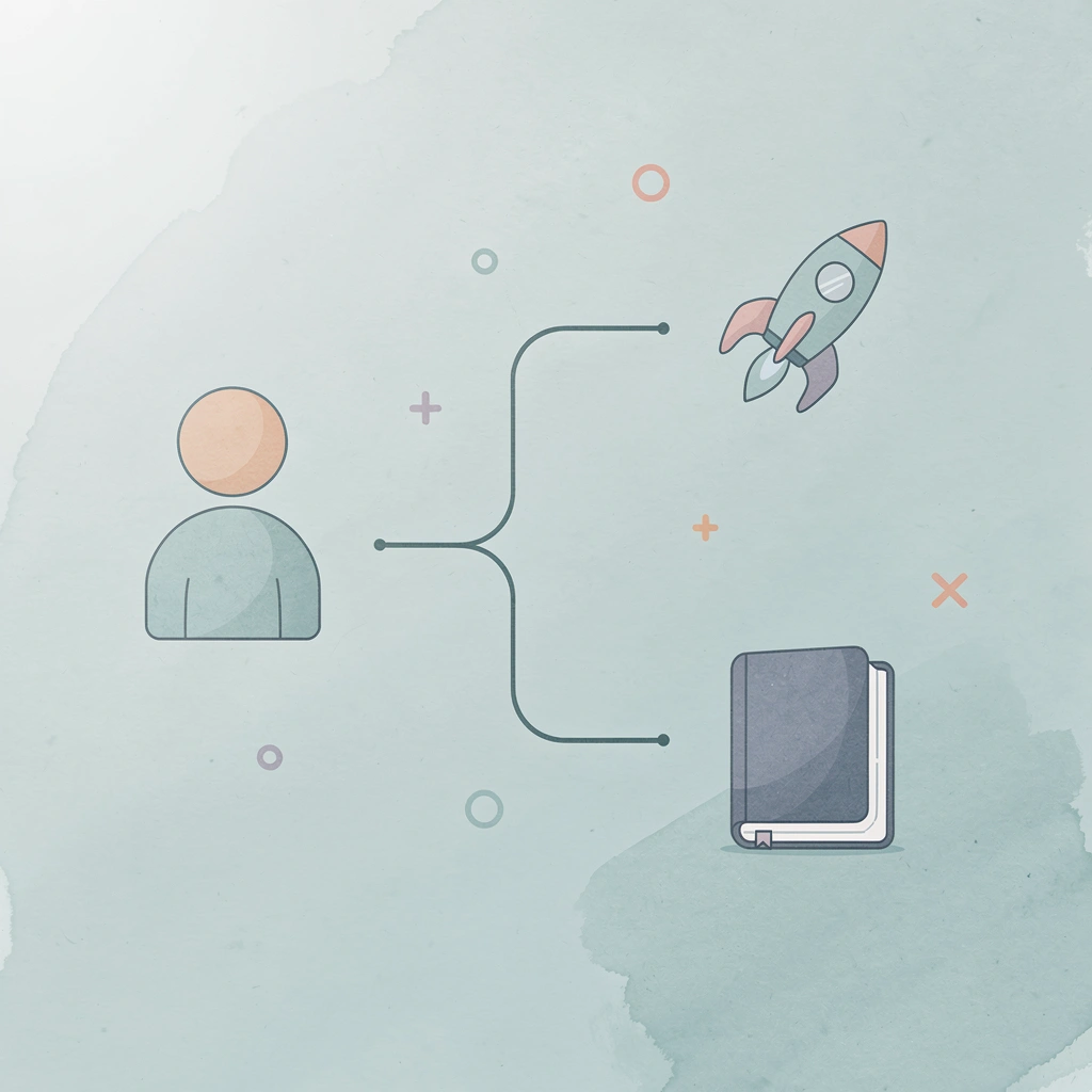 Contract icon splitting into two paths representing policy vs implementation gap
