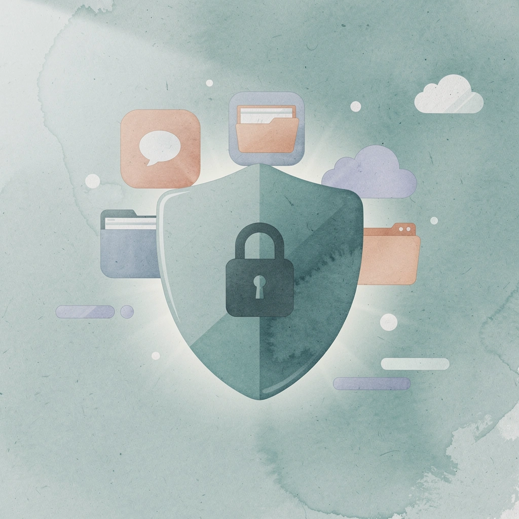 Shield protecting employment documents representing compliance protection