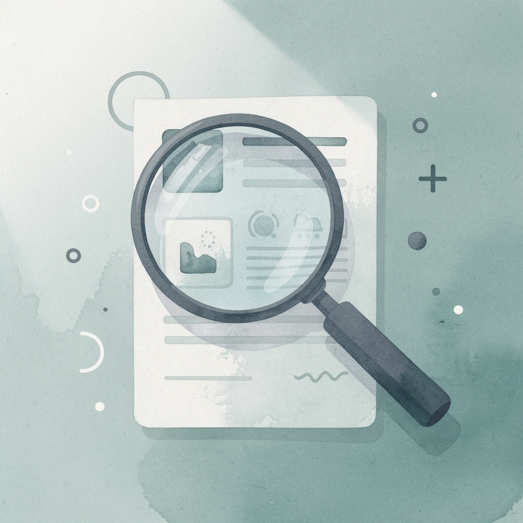 Magnifying glass analyzing workflow processes