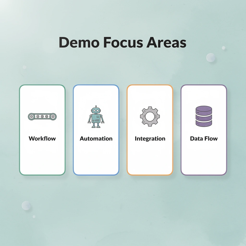 Infographic showing four demo focus areas