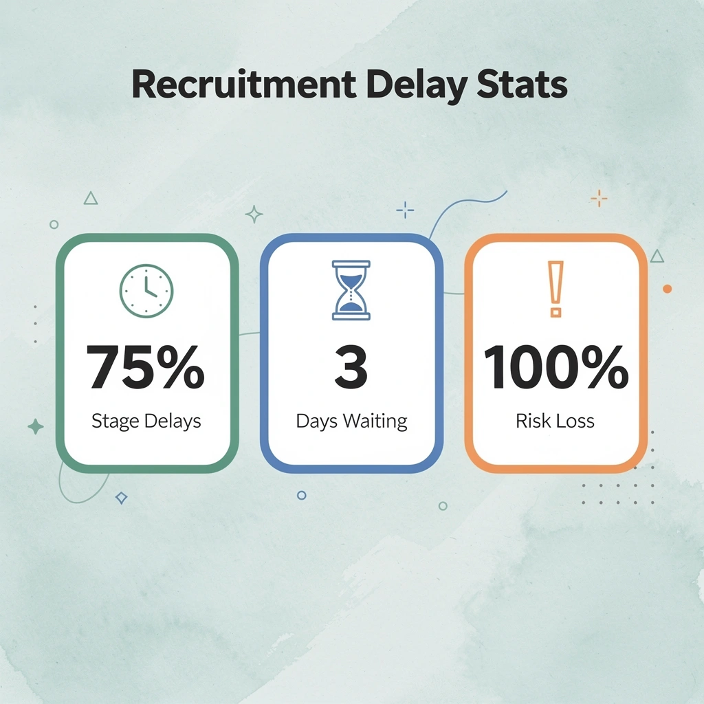 Statistics showing recruitment delay metrics