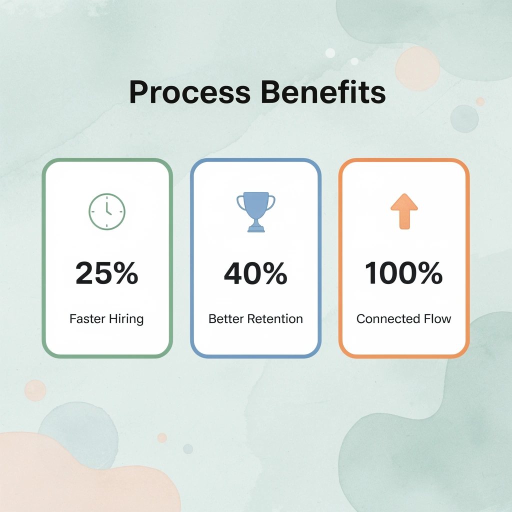 Statistics showing benefits of end-to-end recruitment process