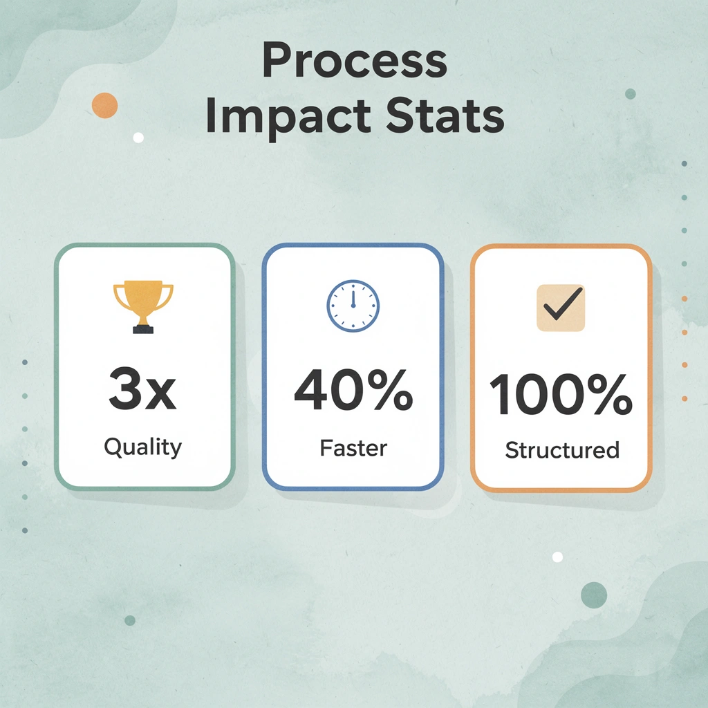 Statistics showing recruitment process impact metrics