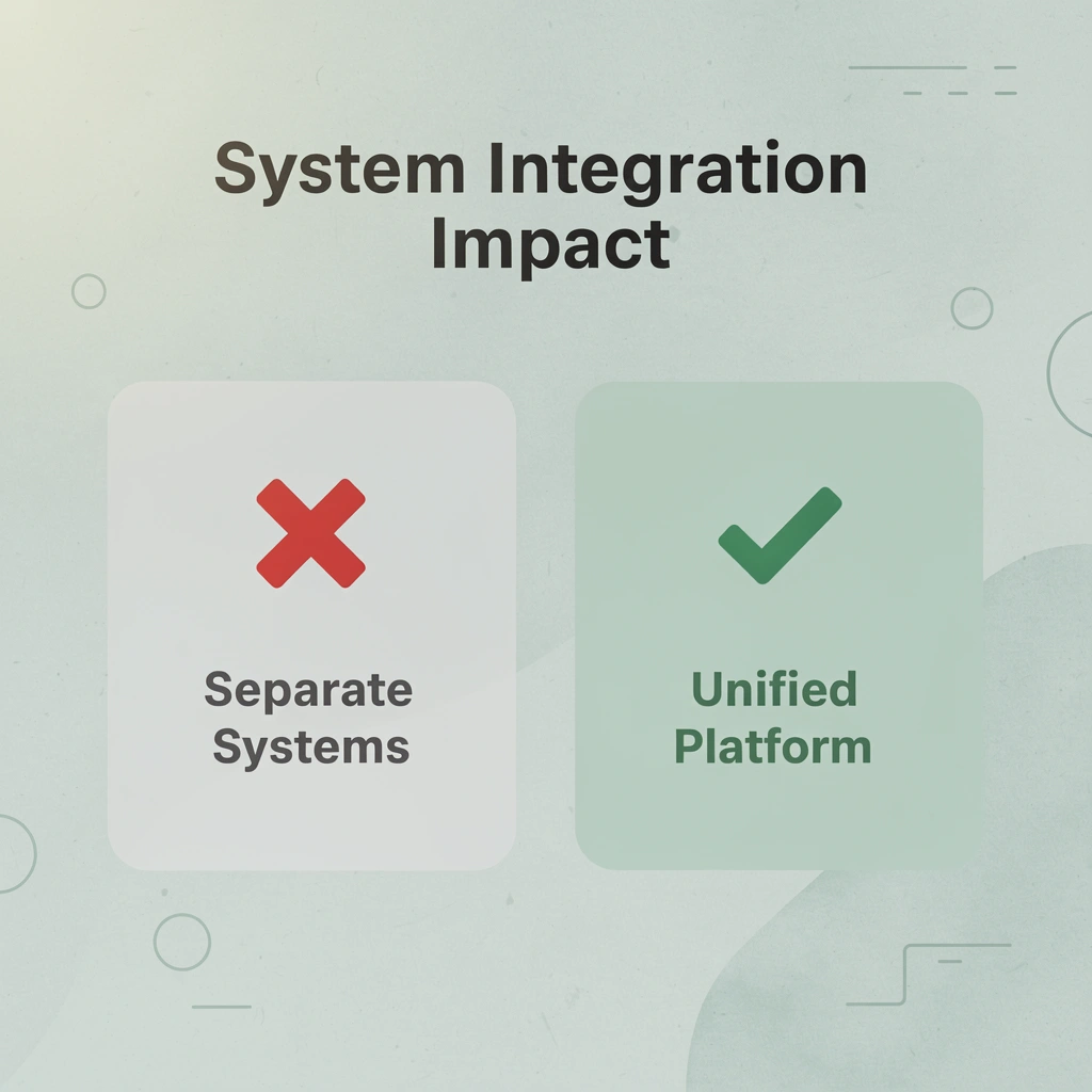 Before and after comparison of system integration impact