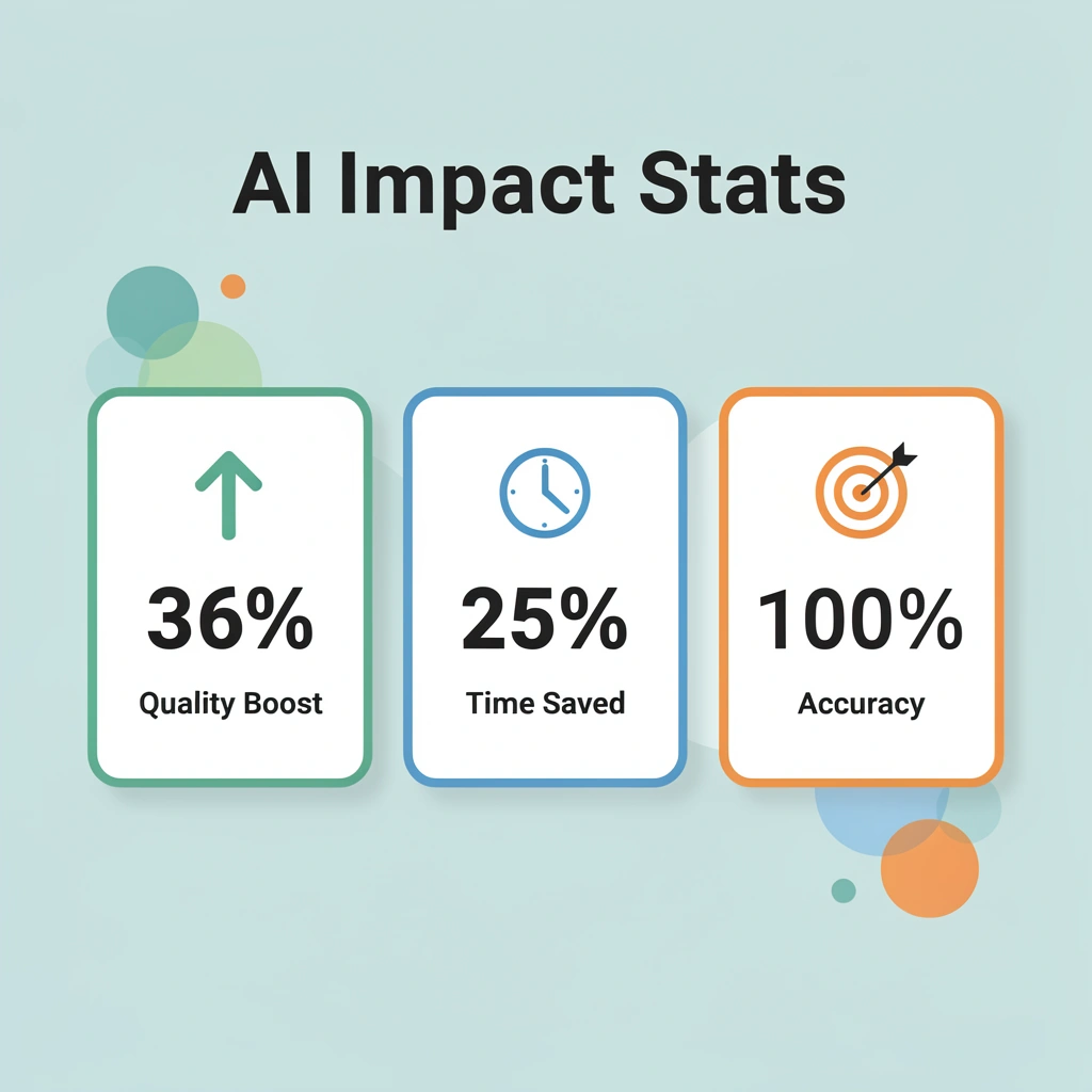 Statistics showing AI impact on recruitment metrics