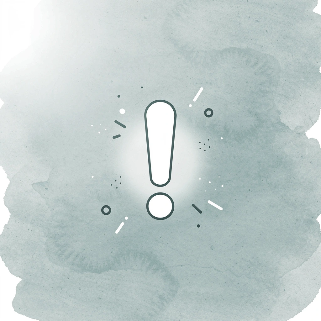 Warning exclamation mark highlighting common AI job description mistakes