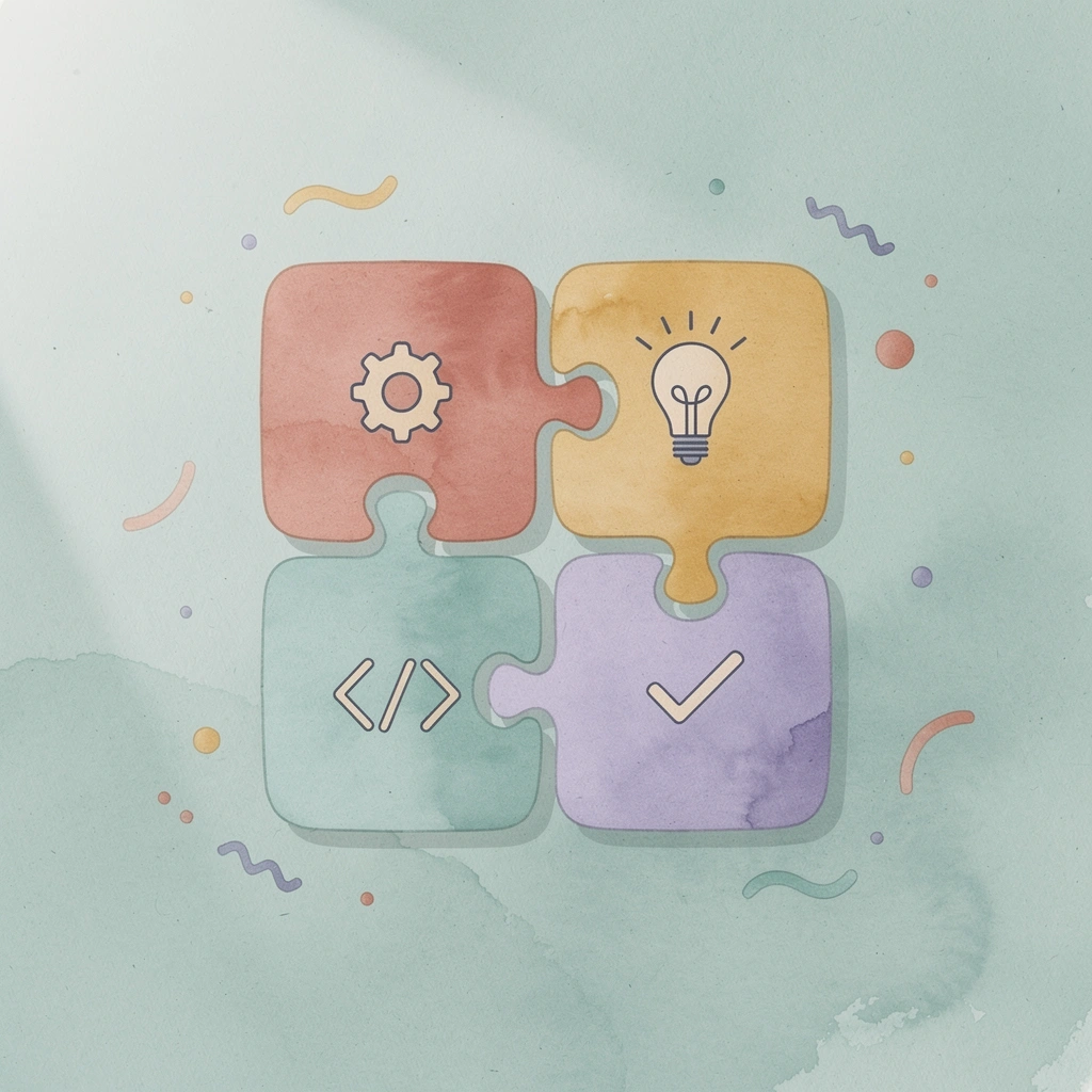 Puzzle pieces fitting together representing integrated HR system workflows