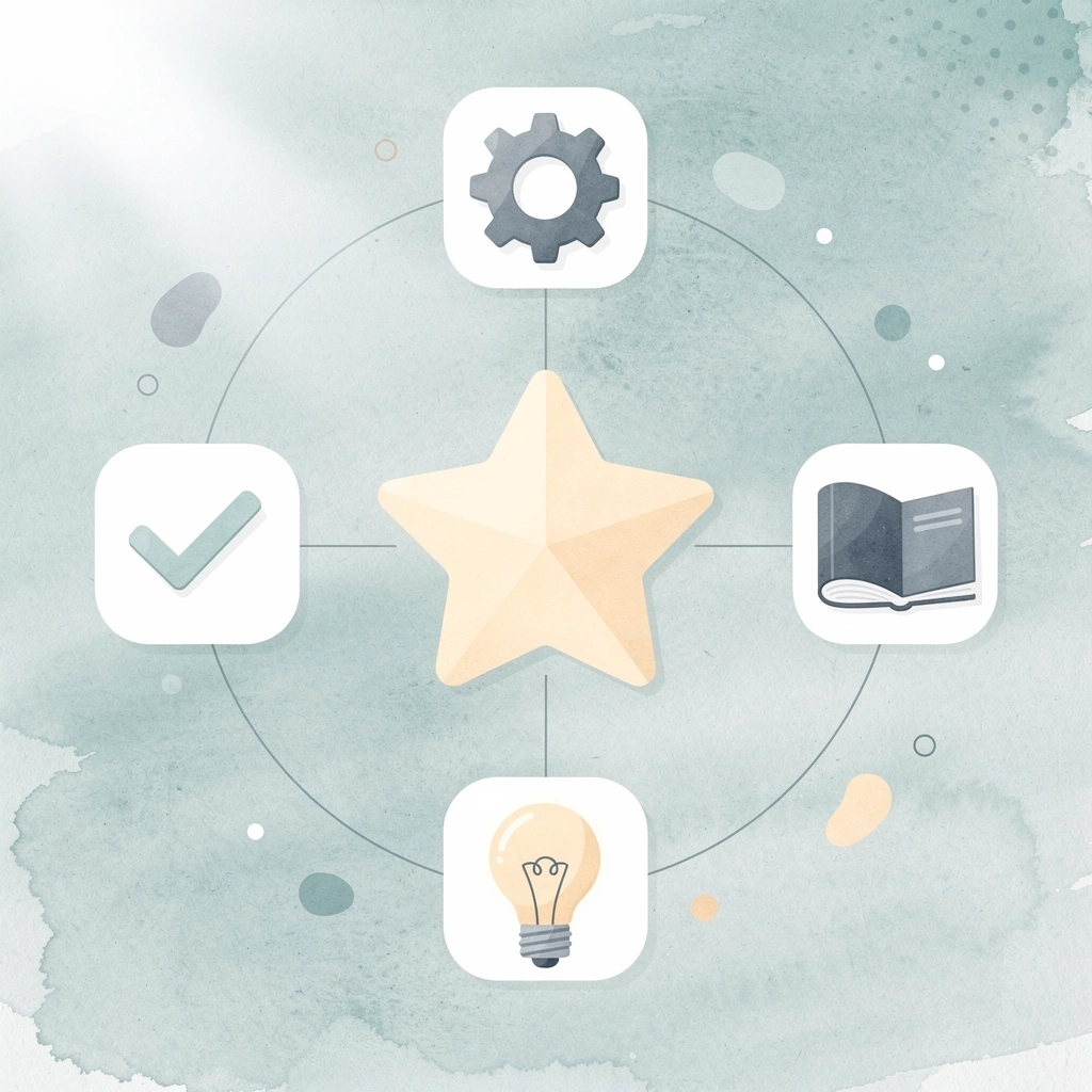 Central hub icon showing integration between multiple HR processes